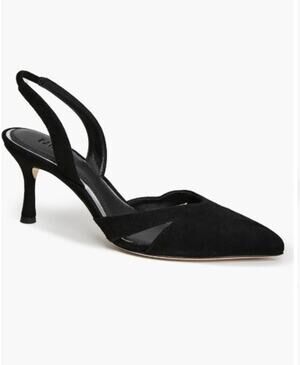PAIGE Portia slingback pointed-toe pumps black suede High Heel 3-inch heel sz 7